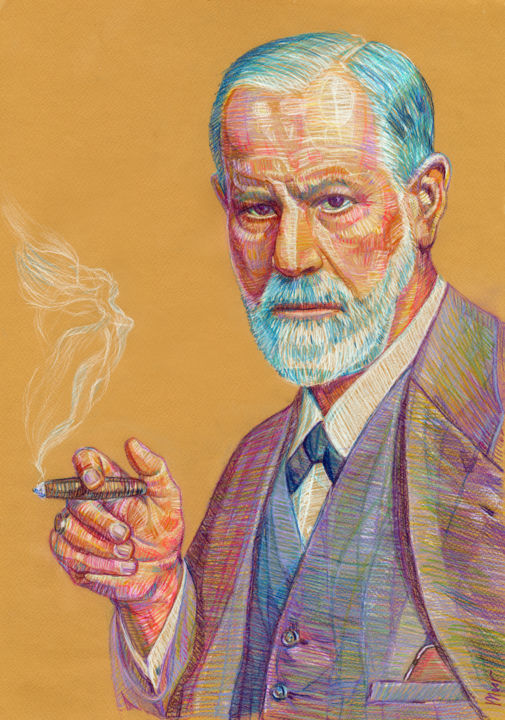Illustration de Sigmund Freud, père de la psychanalyse.